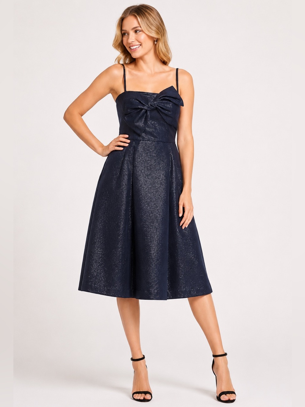 Gal Meets Glam Lucille Starry Night Dress Navy Metallic Size 0 NWOT